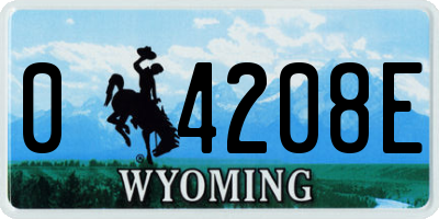 WY license plate 04208E