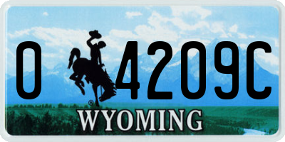WY license plate 04209C