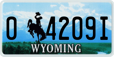 WY license plate 04209I
