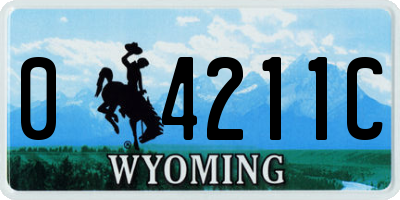 WY license plate 04211C