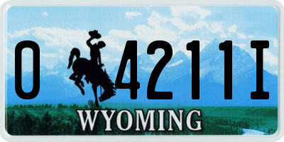 WY license plate 04211I