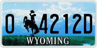 WY license plate 04212D
