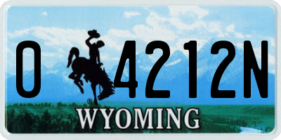 WY license plate 04212N