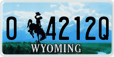 WY license plate 04212Q