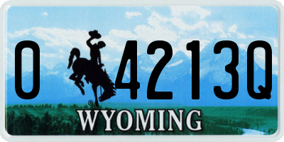 WY license plate 04213Q