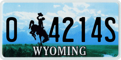 WY license plate 04214S