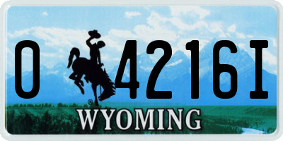 WY license plate 04216I