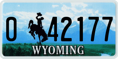 WY license plate 042177
