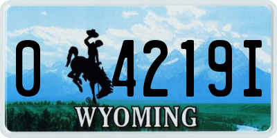 WY license plate 04219I