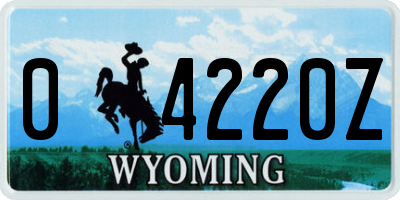 WY license plate 04220Z