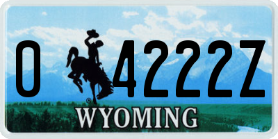 WY license plate 04222Z