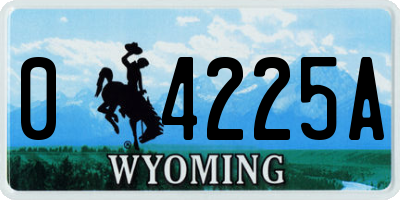 WY license plate 04225A