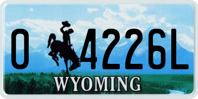 WY license plate 04226L