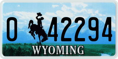 WY license plate 042294