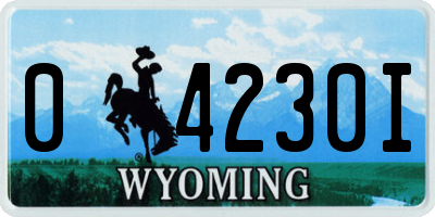 WY license plate 04230I