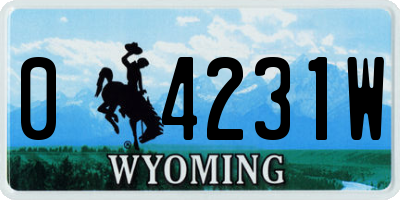 WY license plate 04231W