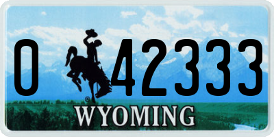 WY license plate 042333