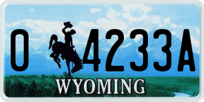 WY license plate 04233A