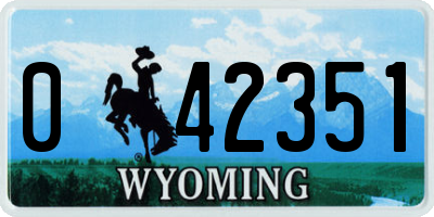 WY license plate 042351