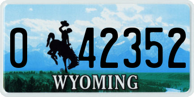 WY license plate 042352