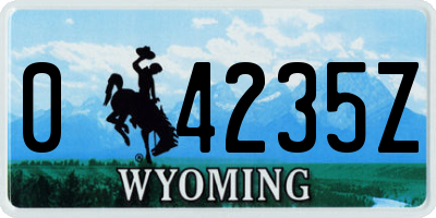 WY license plate 04235Z