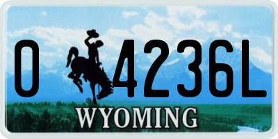 WY license plate 04236L