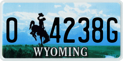 WY license plate 04238G