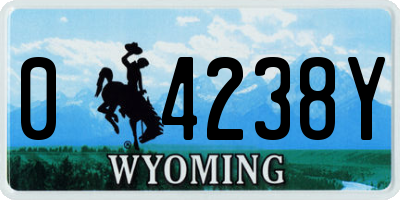 WY license plate 04238Y