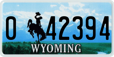WY license plate 042394
