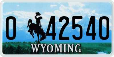 WY license plate 042540