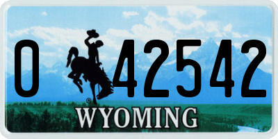 WY license plate 042542