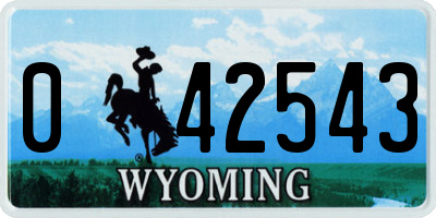 WY license plate 042543