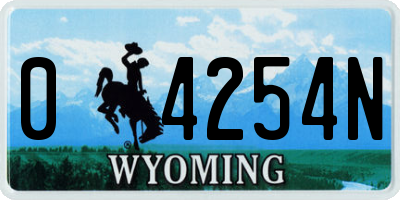 WY license plate 04254N