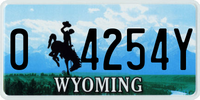 WY license plate 04254Y