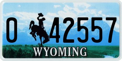 WY license plate 042557
