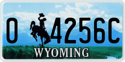 WY license plate 04256C
