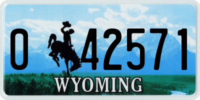 WY license plate 042571