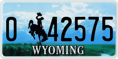 WY license plate 042575