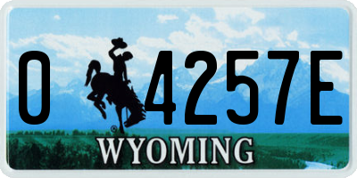 WY license plate 04257E