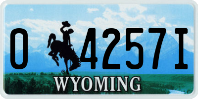 WY license plate 04257I