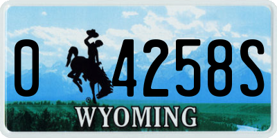WY license plate 04258S