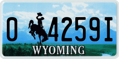 WY license plate 04259I
