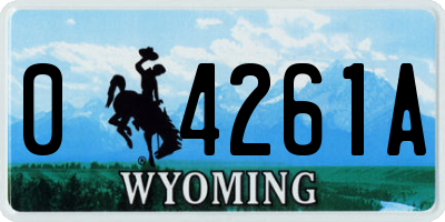 WY license plate 04261A