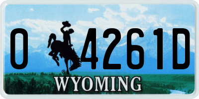 WY license plate 04261D