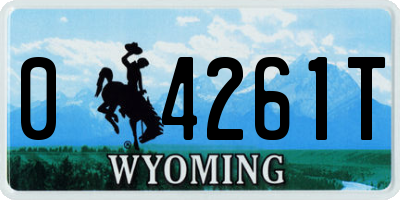 WY license plate 04261T