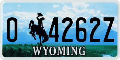 WY license plate 04262Z