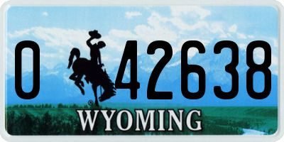 WY license plate 042638