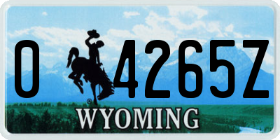 WY license plate 04265Z