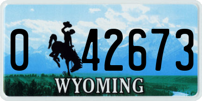 WY license plate 042673