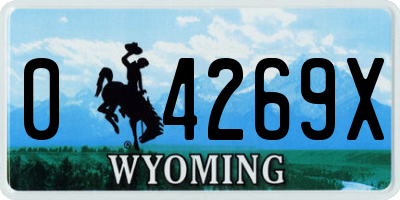 WY license plate 04269X
